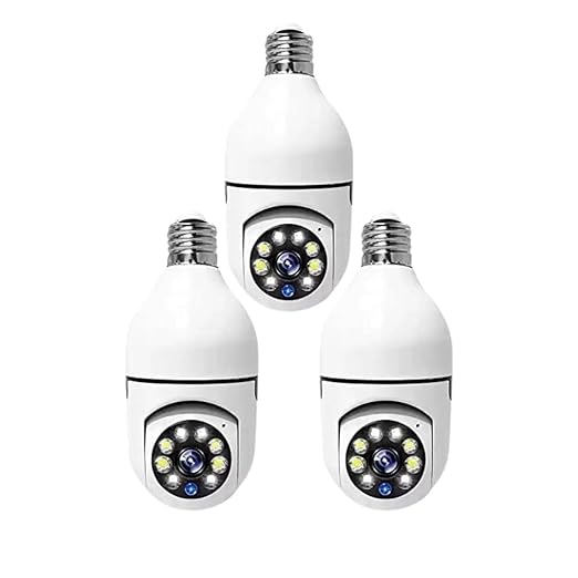 Wi-Fi CCTV Camera E27 MODEL1080p Wireless PTZ Bulb Shape V380 Pro