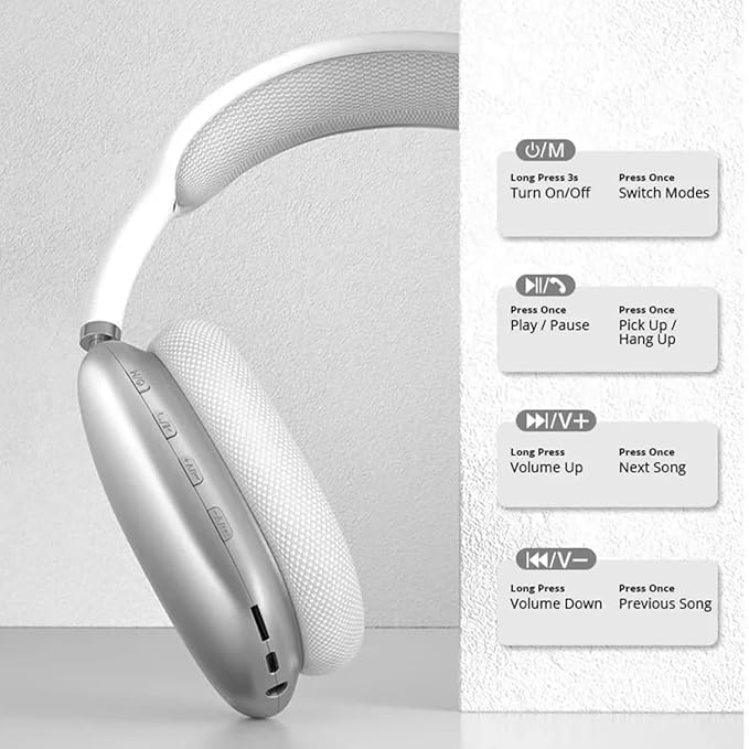 TECHNEST P9 HF Wireless Bluetooth Headset Pure Stereo Sound(Multi) sdf9 Bluetooth Gaming Headset (Black, True Wireless)