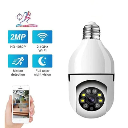 Wi-Fi CCTV Camera E27 MODEL1080p Wireless PTZ Bulb Shape V380 Pro