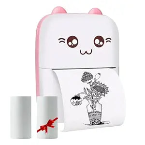 Mini Bluetooth Printer for Kids| Durable, Portable & Safe| Kitty Themed Thermal Printer