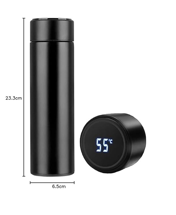 LAVI Black LED Temperature Display with Smart Vacuum Insulated Flask Bottle(Pack of 1)
