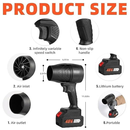 Violent Fan 48V Cordless Air Blower, Portable Turbo Jet Cleanling