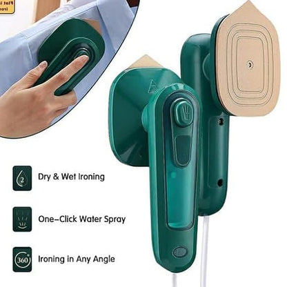 Portable Clothes Steam Iron with Strong Mist Spray, Mini Garment Steamer, Dry & Steam Ironing