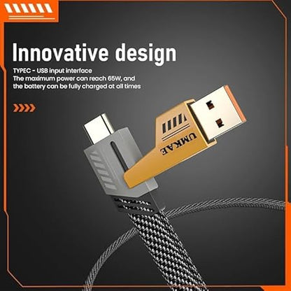 AlakhDM 4-In-1 Multifunctional 65W Fast Charging Cable With Metal Zinc Alloy Head,