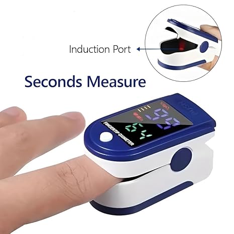 Digital Fingertip Pulse Oximeter, LED Display with SpO2 and Pulse Rate Monitor, Blue and White A5