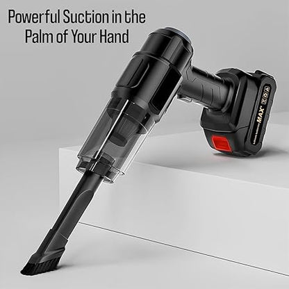 Pivalo 3-in-1 Car Vacuum Cleaner USB Rechargeable Wireless Handheld Mini for Travelling Camping Reusable Portable with Charging Cable & 3 Attachments