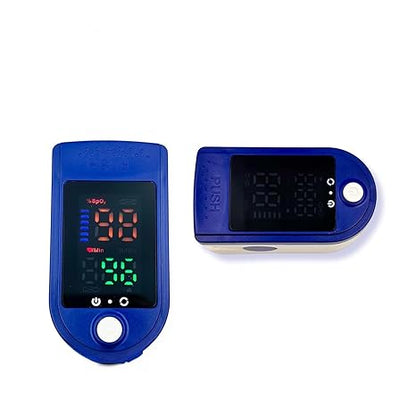 Digital Fingertip Pulse Oximeter, LED Display with SpO2 and Pulse Rate Monitor, Blue and White A5