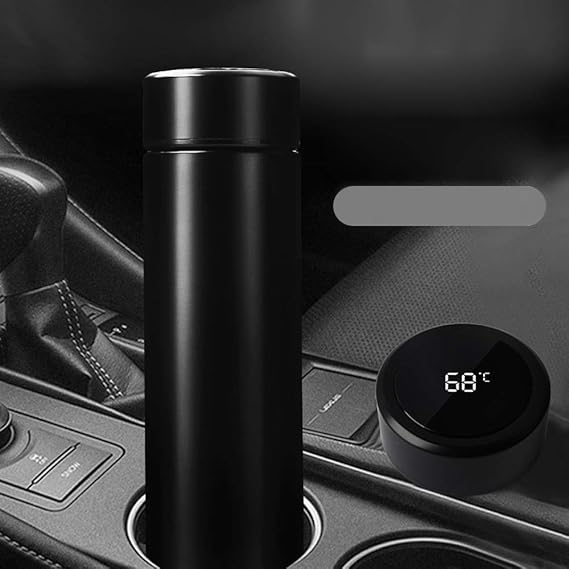 LAVI Black LED Temperature Display with Smart Vacuum Insulated Flask Bottle(Pack of 1)