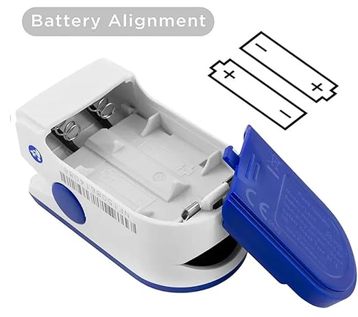 Digital Fingertip Pulse Oximeter, LED Display with SpO2 and Pulse Rate Monitor, Blue and White A5