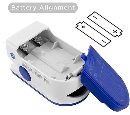 Digital Fingertip Pulse Oximeter, LED Display with SpO2 and Pulse Rate Monitor, Blue and White A5