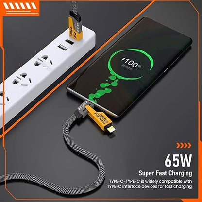 AlakhDM 4-In-1 Multifunctional 65W Fast Charging Cable With Metal Zinc Alloy Head,