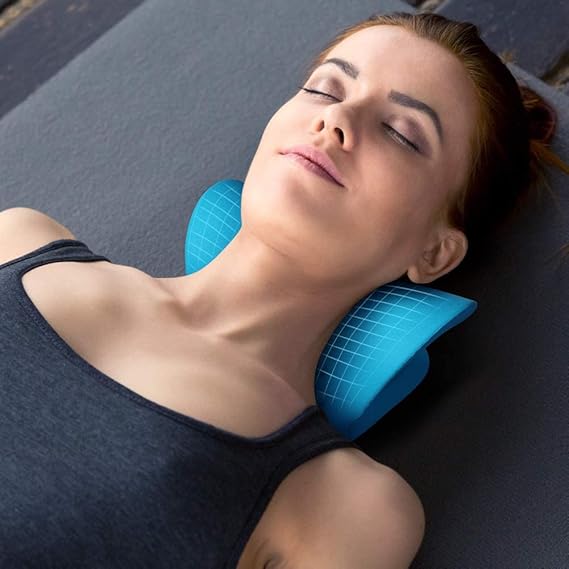 Neck and Shoulder Relaxer Cervical Traction Device Neck Stretcher Pillow, Posture Corrector for Women & Men,