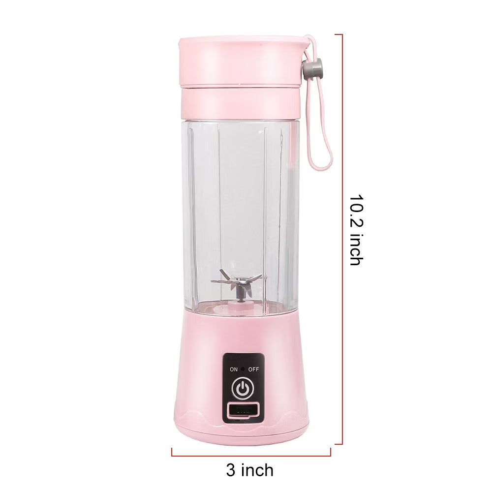 Portable Blender Cup - Electric Usb Juicer Blender for Smoothies and Shakes, 380ml, Pink by Gir Farmer