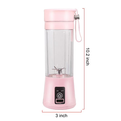 Portable Blender Cup - Electric Usb Juicer Blender for Smoothies and Shakes, 380ml, Pink by Gir Farmer