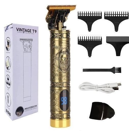 Vintage T9 Trimmer with Buddha Engraving, Digital Display, Charging Indicator