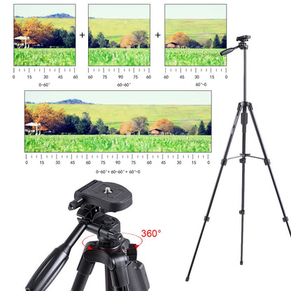 Unifree YT-3388 Professional Lightweight Aluminum Portable Tripod Stand 3 Way Head For Digital Camera Camcorder