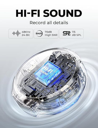 Hollyland Lark M2 Wireless Microphone for iPhone15/16 & Androids, Mini Microphone, 1000ft Range, Hi-Fi Audio, Noise Cancelling