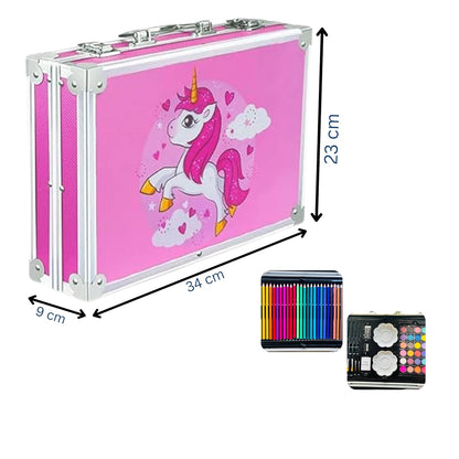 Kitchen Bloom Art Set for Kids, 145 Pieces Drawing Kit with Colour Pencils, Oil Pastels, Paint Brushes, Unicorn Theme Art Set