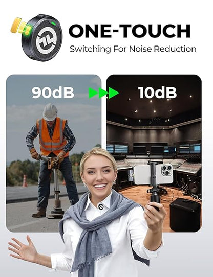 Hollyland Lark M2 Wireless Microphone for iPhone15/16 & Androids, Mini Microphone, 1000ft Range, Hi-Fi Audio, Noise Cancelling