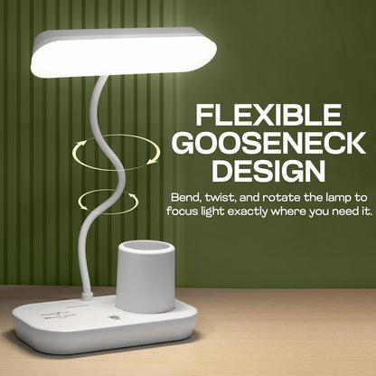 WEIRD WOLF Rechargeable Study Table Lamp for Study Room | 3 Color Modes & Adjustable Brightness