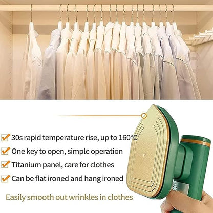 Portable Clothes Steam Iron with Strong Mist Spray, Mini Garment Steamer, Dry & Steam Ironing