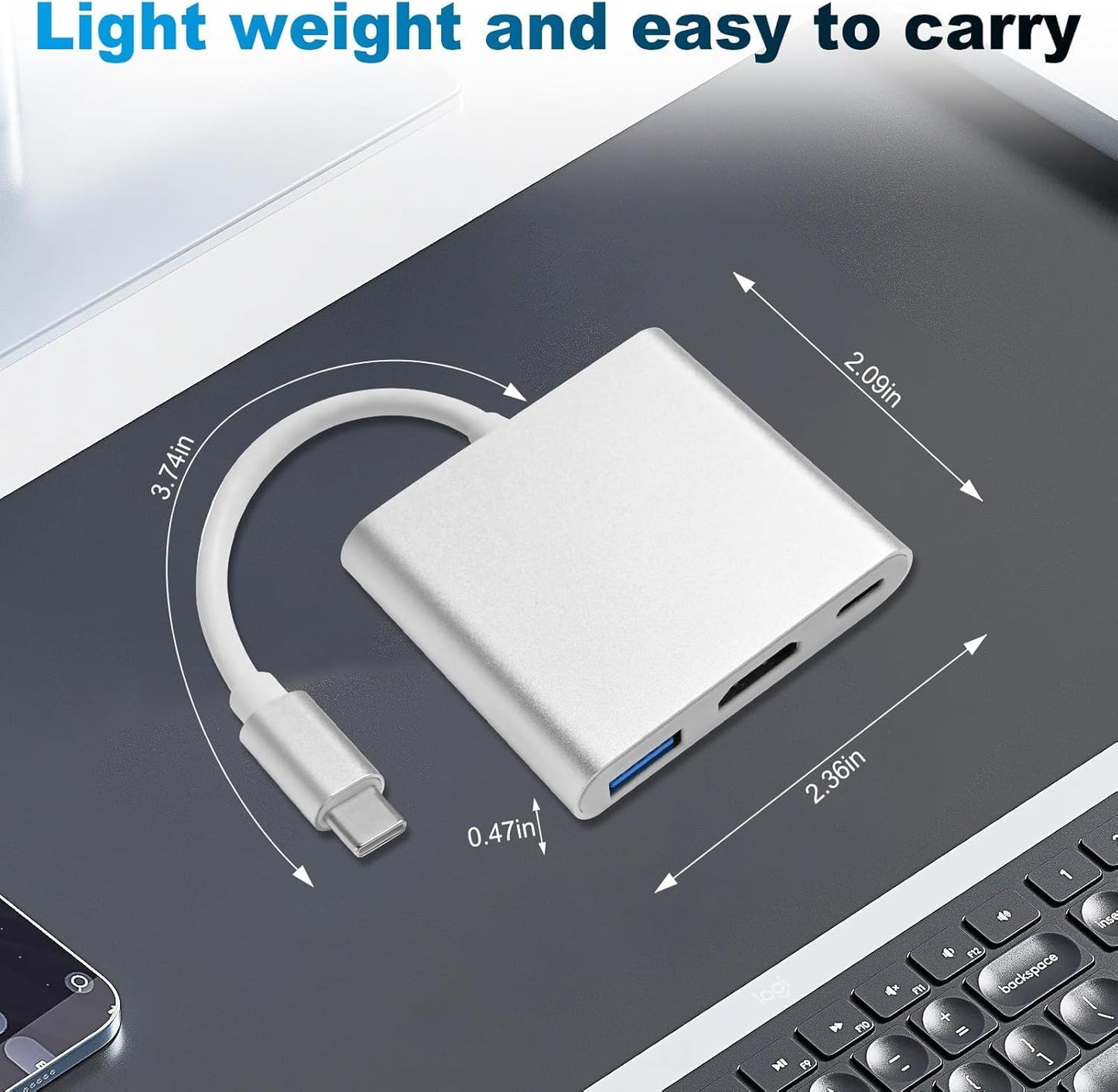 Typ c to HDMI 3 in 1 adapter