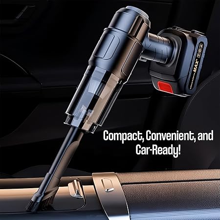 Pivalo 3-in-1 Car Vacuum Cleaner USB Rechargeable Wireless Handheld Mini for Travelling Camping Reusable Portable with Charging Cable & 3 Attachments