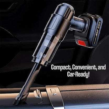Pivalo 3-in-1 Car Vacuum Cleaner USB Rechargeable Wireless Handheld Mini for Travelling Camping Reusable Portable with Charging Cable & 3 Attachments