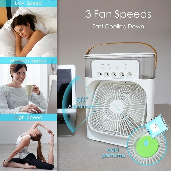 Portable Air Cooler Fan with Water Tank & USB Power