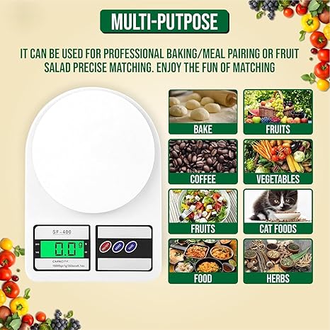 Seema Digital Kitchen Weighing Scale with LCD Display for Cooking & Baking (Pack of 1) Weighing Scale (White)