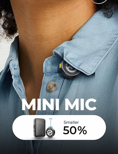 Hollyland Lark M2 Wireless Microphone for iPhone15/16 & Androids, Mini Microphone, 1000ft Range, Hi-Fi Audio, Noise Cancelling