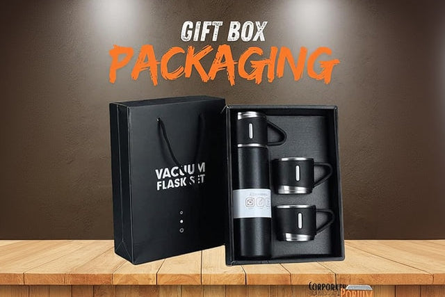 Vacuum Flask Set with 2 Cups, Insulated Double Wall Stainless Steel 500ml