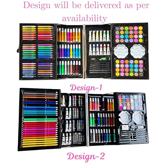 Kitchen Bloom Art Set for Kids, 145 Pieces Drawing Kit with Colour Pencils, Oil Pastels, Paint Brushes, Unicorn Theme Art Set