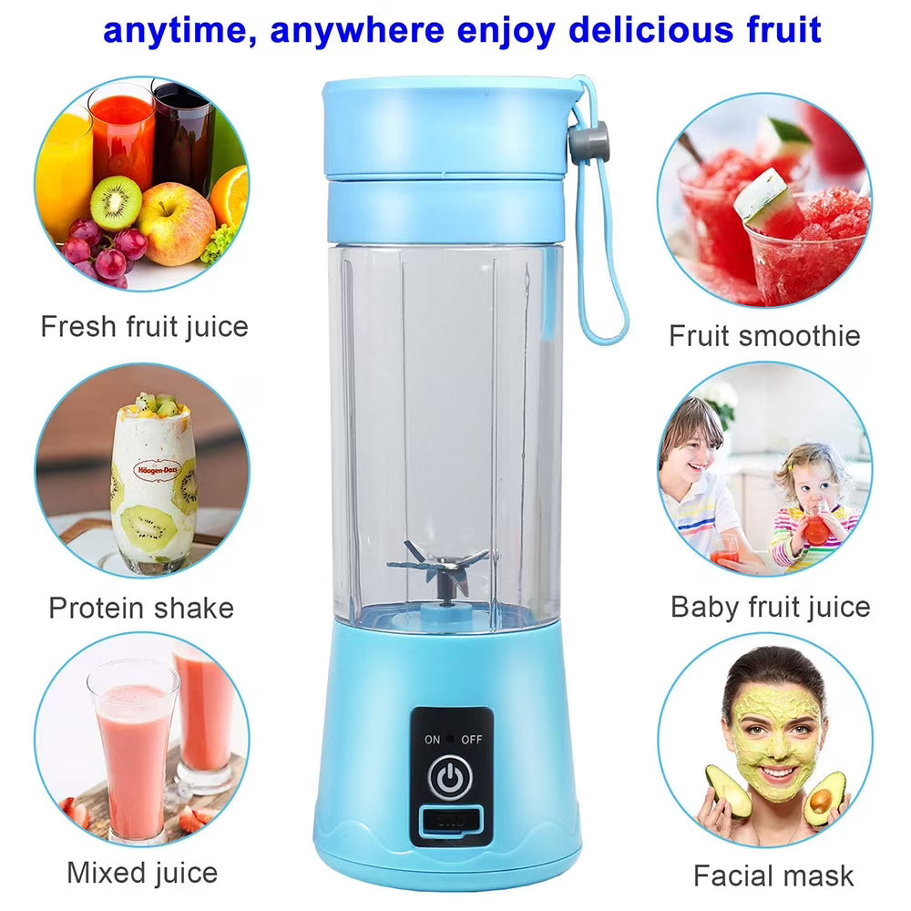 Portable Blender Cup - Electric Usb Juicer Blender for Smoothies and Shakes, 380ml, Pink by Gir Farmer