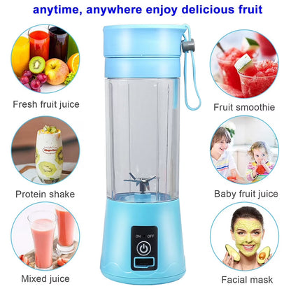 Portable Blender Cup - Electric Usb Juicer Blender for Smoothies and Shakes, 380ml, Pink by Gir Farmer