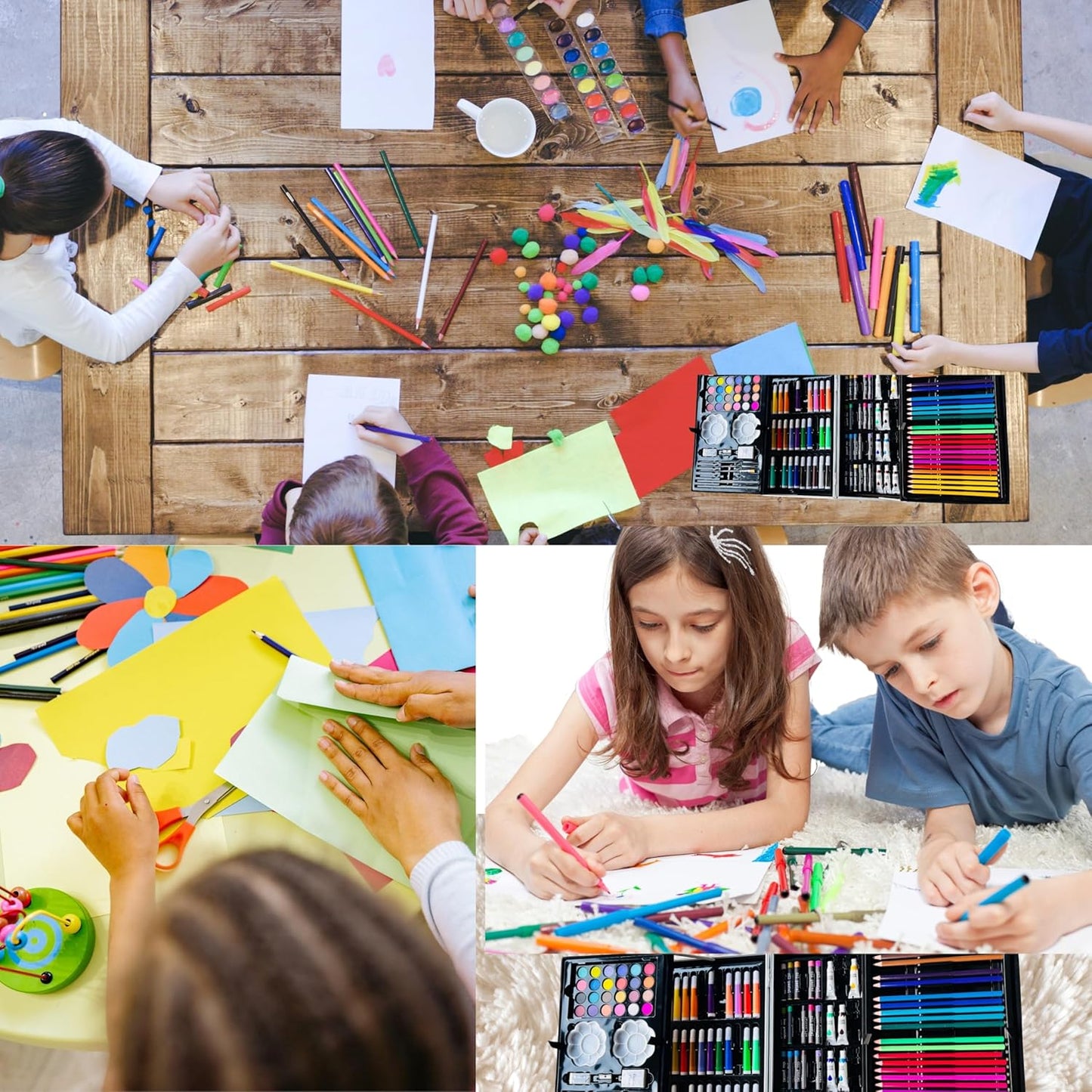 Kitchen Bloom Art Set for Kids, 145 Pieces Drawing Kit with Colour Pencils, Oil Pastels, Paint Brushes, Unicorn Theme Art Set