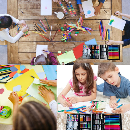 Kitchen Bloom Art Set for Kids, 145 Pieces Drawing Kit with Colour Pencils, Oil Pastels, Paint Brushes, Unicorn Theme Art Set