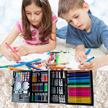 Kitchen Bloom Art Set for Kids, 145 Pieces Drawing Kit with Colour Pencils, Oil Pastels, Paint Brushes, Unicorn Theme Art Set