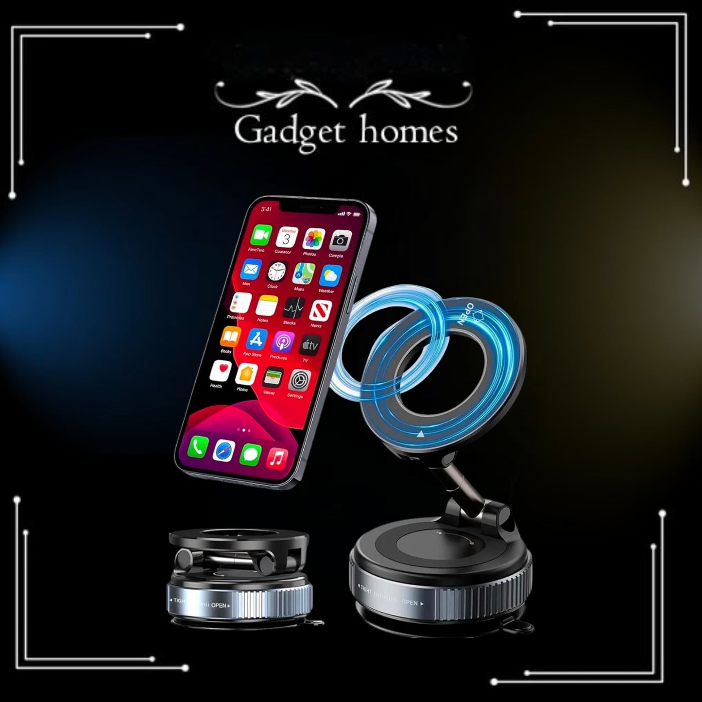 Gadget Hero's Vacuum Suction Magnetic Bracket K007, 2025 New 360° Rotatable 180° Foldable Magnetic Phone Holder