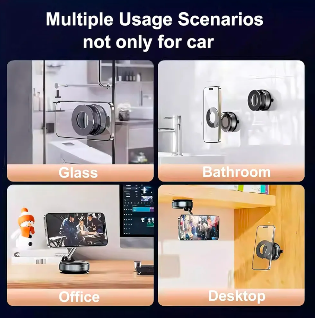 Gadget Hero's Vacuum Suction Magnetic Bracket K007, 2025 New 360° Rotatable 180° Foldable Magnetic Phone Holder