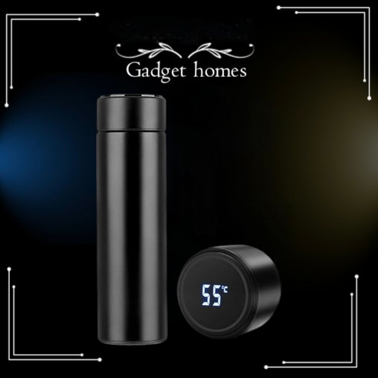 LAVI Black LED Temperature Display with Smart Vacuum Insulated Flask Bottle(Pack of 1)