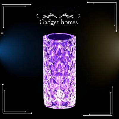 Rose Crystal Diamond LED Table Lamp – 16 Color Changing Touch Bedside Night Light with Remote