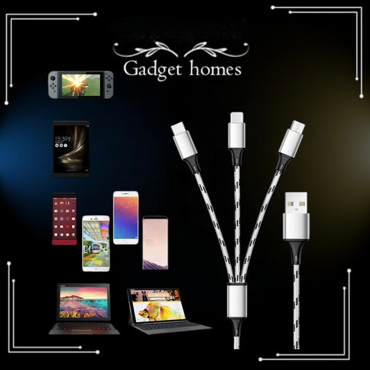 3 in 1 cloth cable
