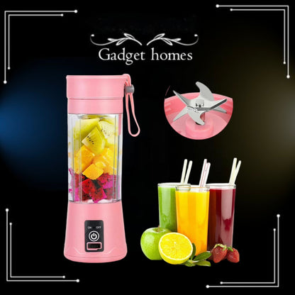 Portable Blender Cup - Electric Usb Juicer Blender for Smoothies and Shakes, 380ml, Pink by Gir Farmer